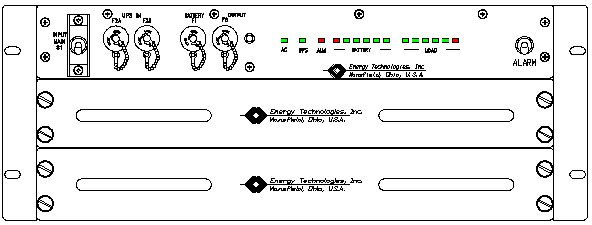 ETI0001-1245 Rugged MilSpec DC UPS Standard Front Panel Layout